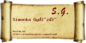 Simonka Győző névjegykártya